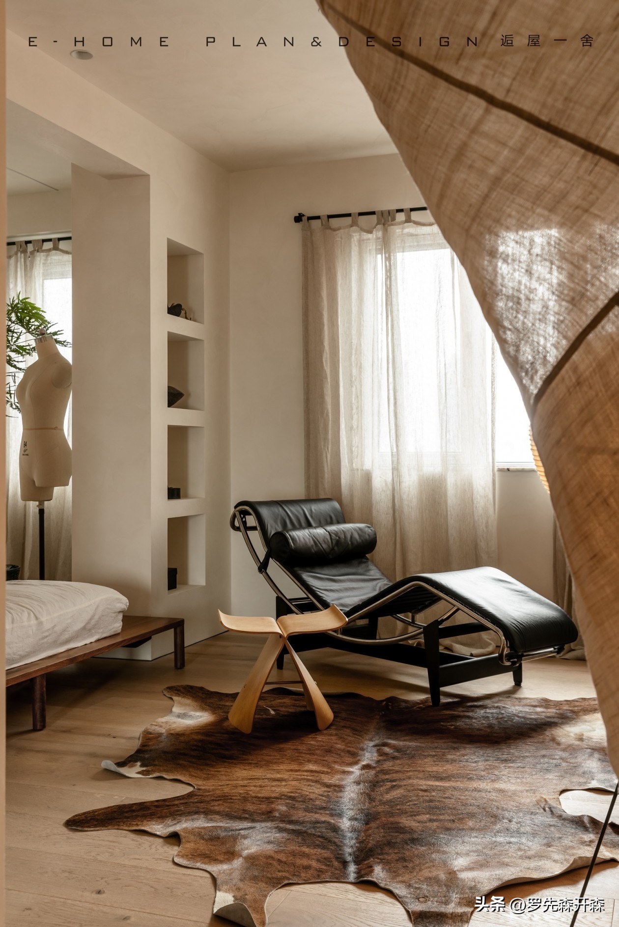 一人居简约卧室效果图,客厅装成卧室书房