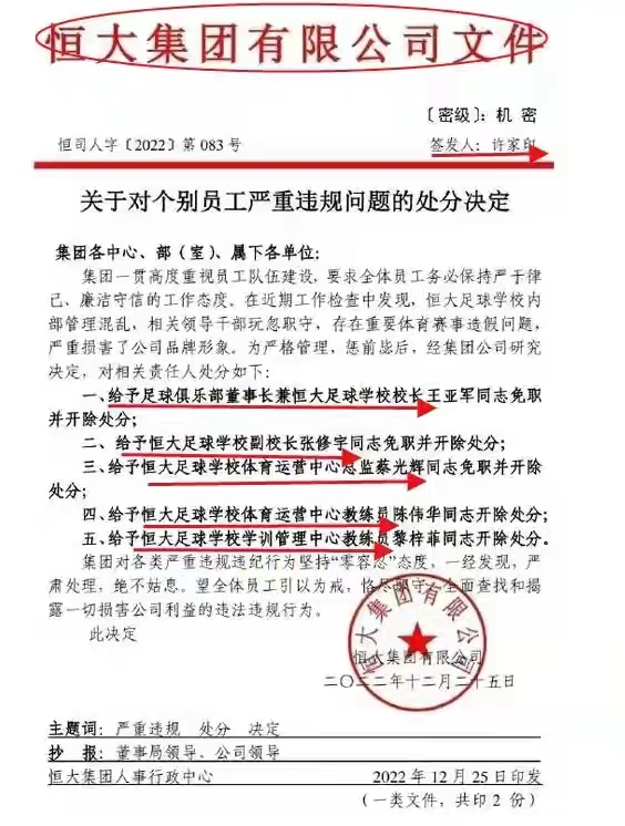 李铁案后，许家印出重拳，揪出中国足坛五大蛀虫，遭足协正式除名