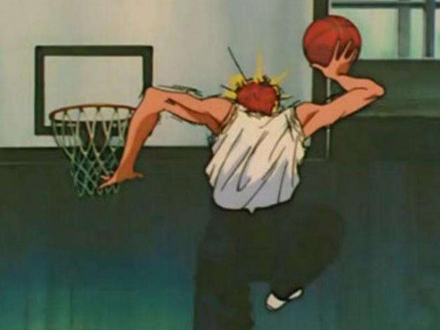 灌篮高手樱木花道扣到别人头上,灌篮高手樱木花道拿篮球扔流川枫