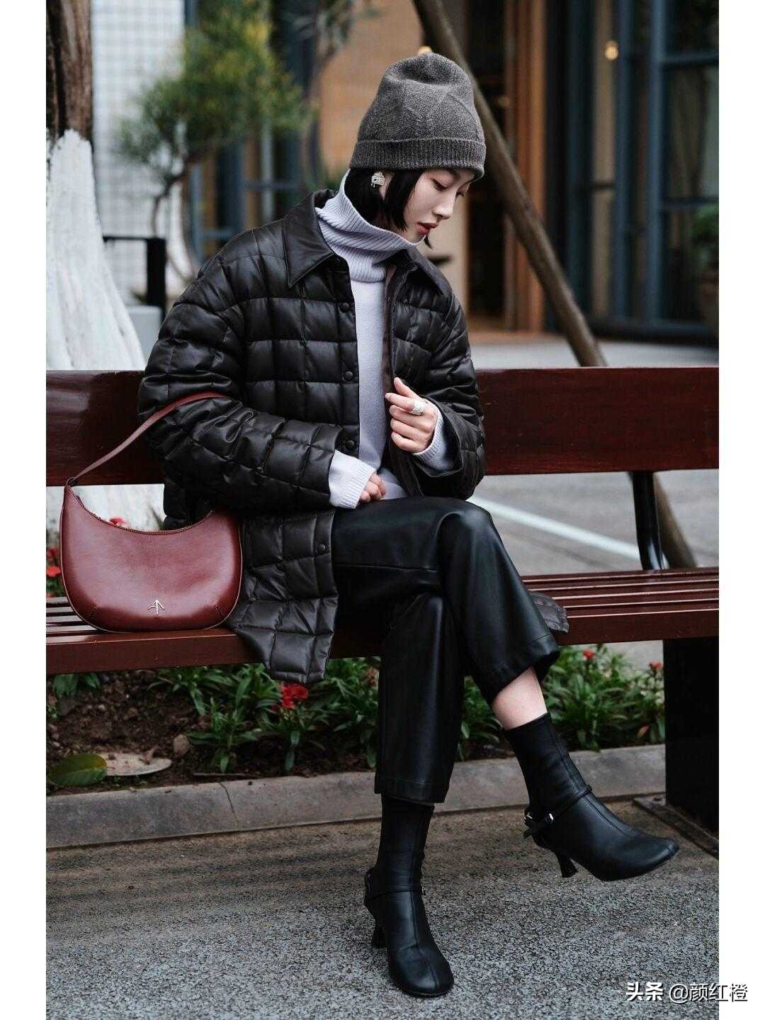 羊剖层皮革羽绒服短款,女款皮革粉色中长款加厚羽绒服