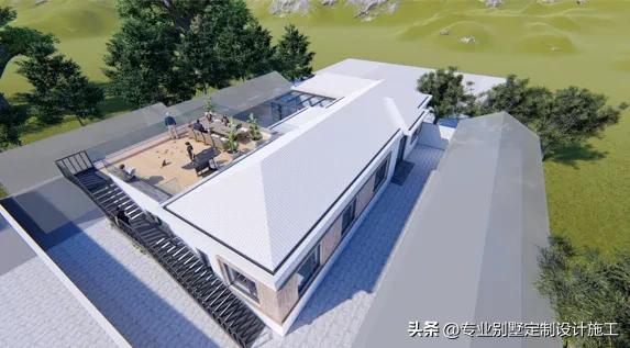 开间20米进深12米一层别墅实景,开间12米进深1.5米两层现代别墅