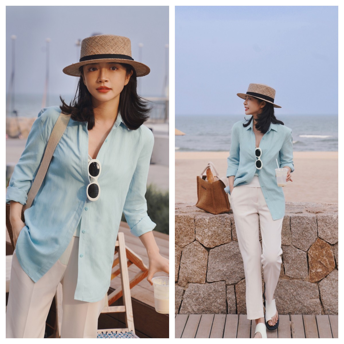 衬衫搭配牛仔裤简约时髦,衬衫如何搭配阔腿牛仔裤女士