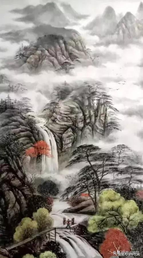 集名家精品山水画70幅欣赏,陈学良山水画精品欣赏40幅