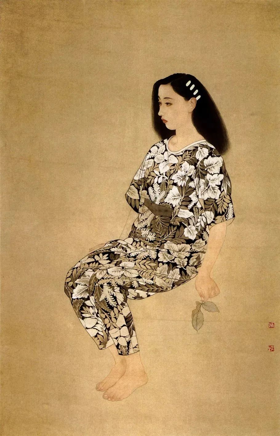 美协主席的国画美人图，笔笔皆是“功力”，一直被模仿从未被超越