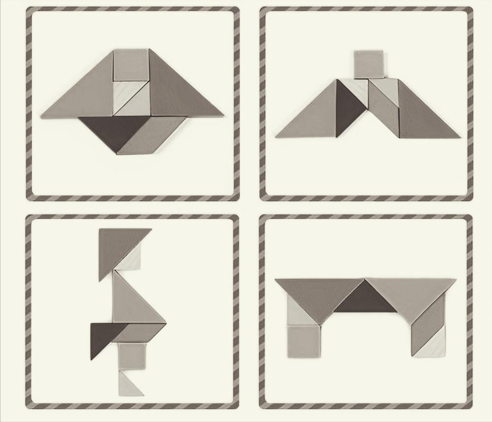 七巧板古代玩具,七巧板的历史演变过程绘画