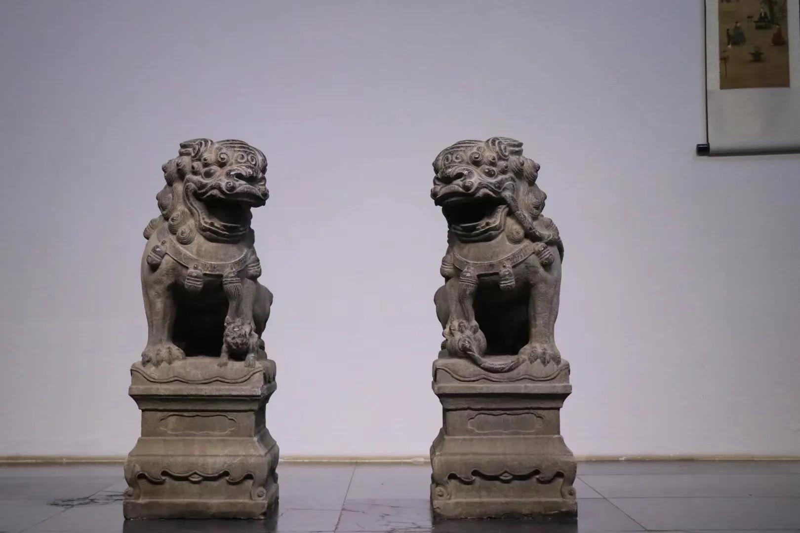 迎门石狮子,迎门狮一对