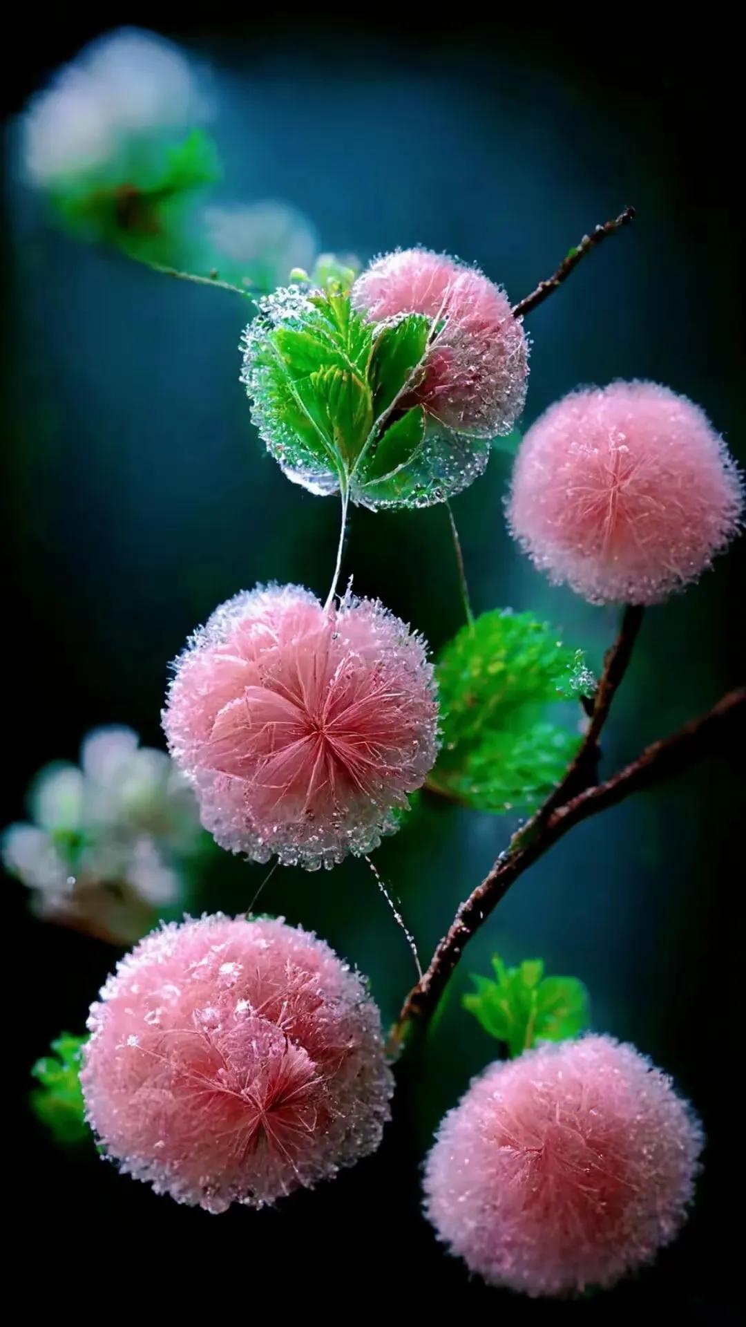 梦幻蓝色水晶花,梦幻玻璃水晶花