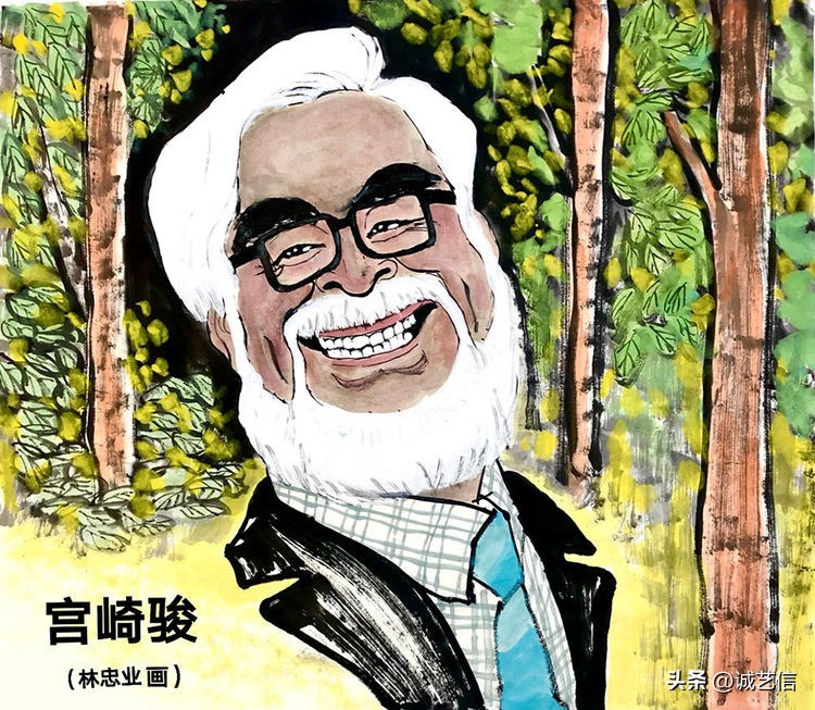 动画大师宫崎骏肖像漫画