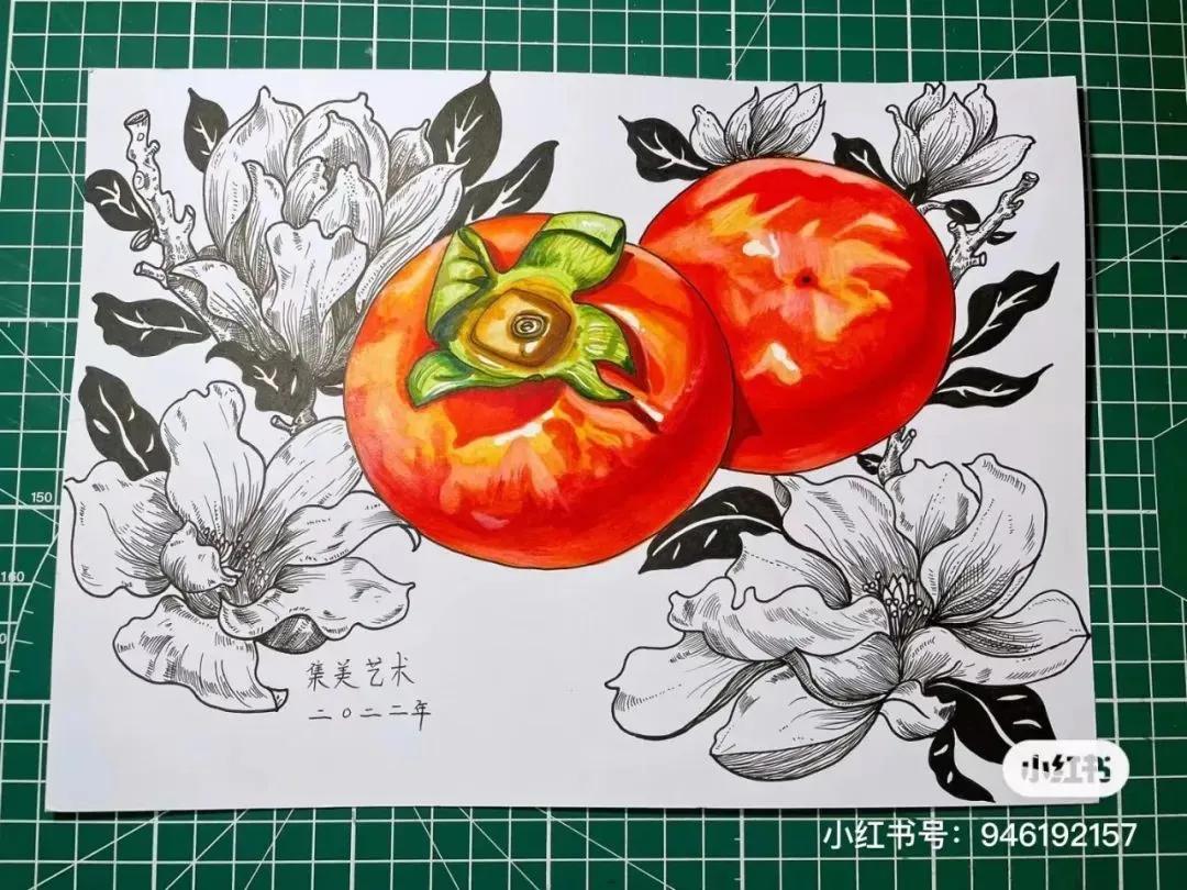 彩铅画出马克笔的效果,彩铅马克笔混合画