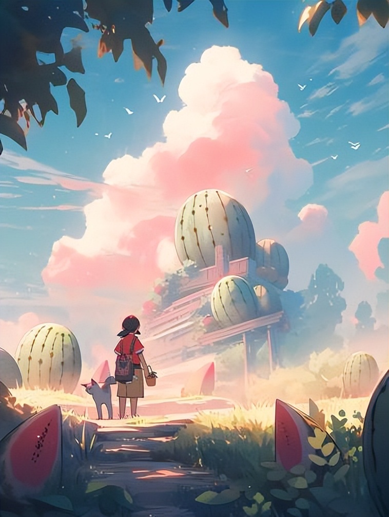 夏天炎热的插画配图,夏日海滩风插画