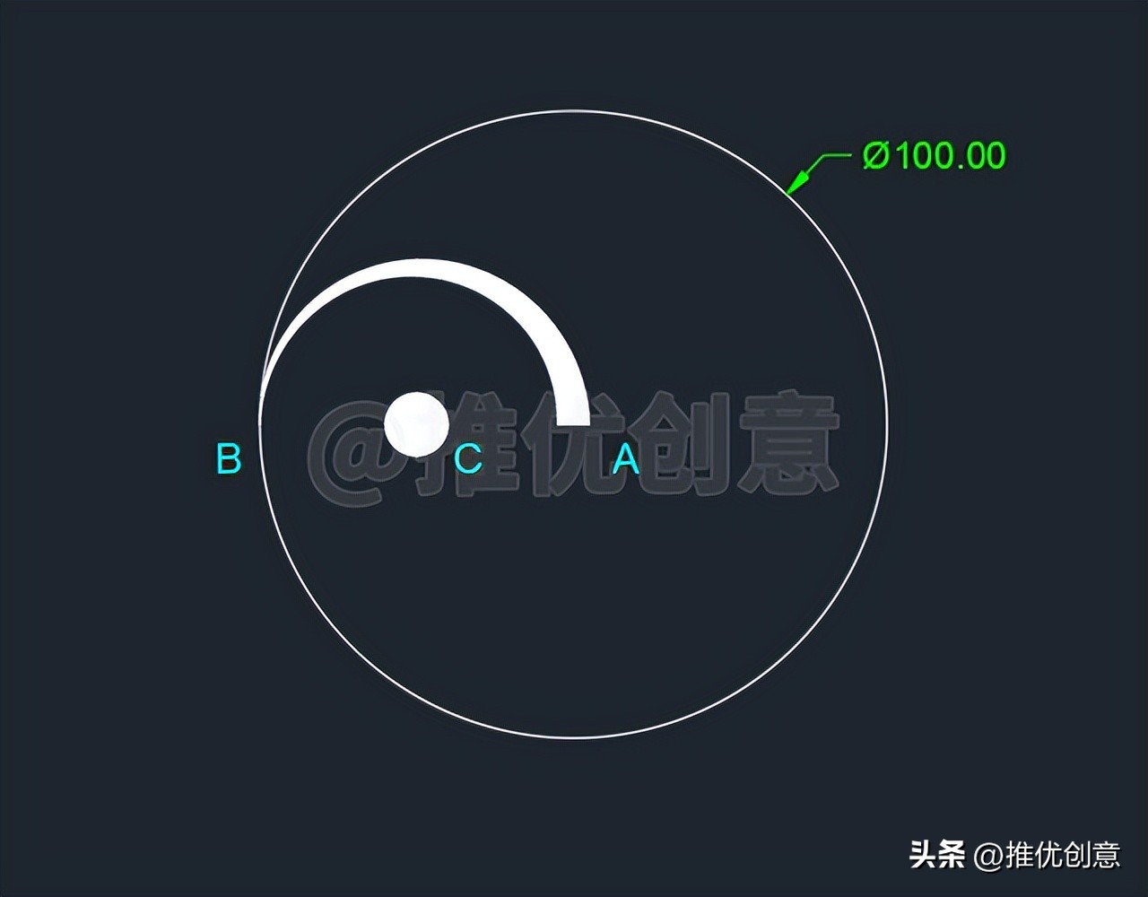 绘制宽度渐变的多段线工程制图autocadcad教学cad画图教程CAD习题