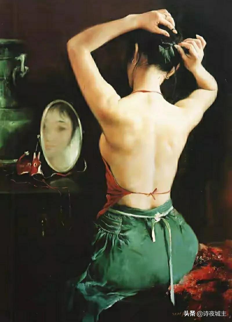 潘鸿海与陈逸飞油画展,潘鸿海油画抱陶罐的女孩