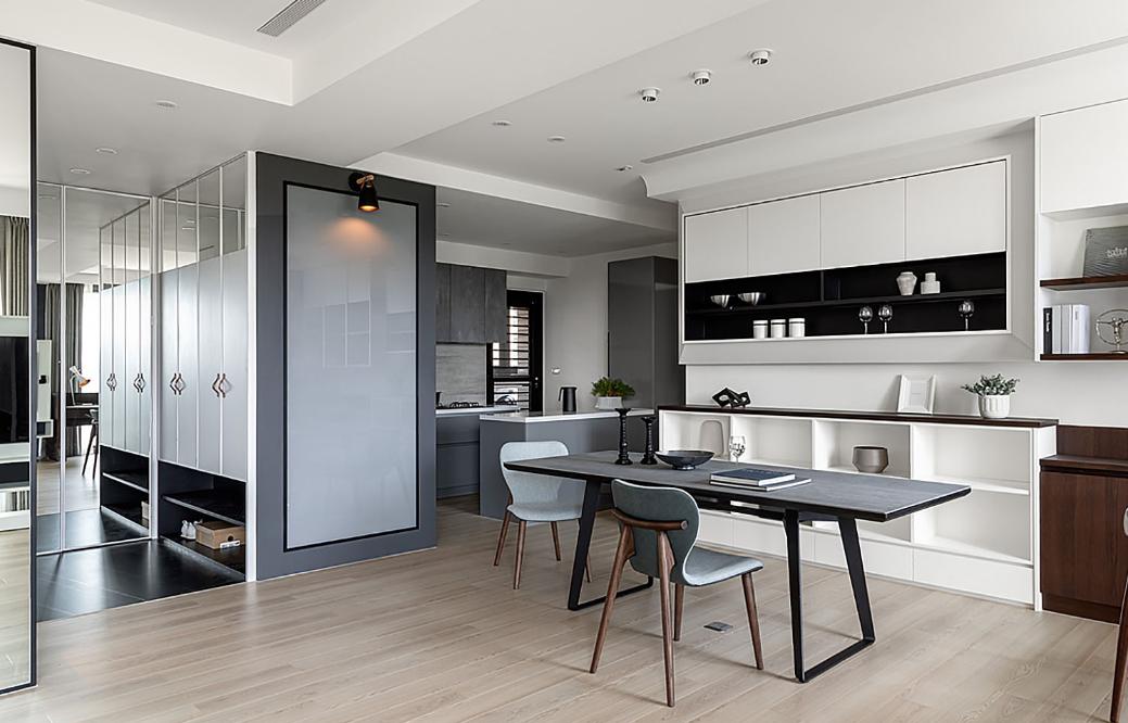 小户型客厅电视柜装修现代简约风,118户型适合满墙电视柜吗