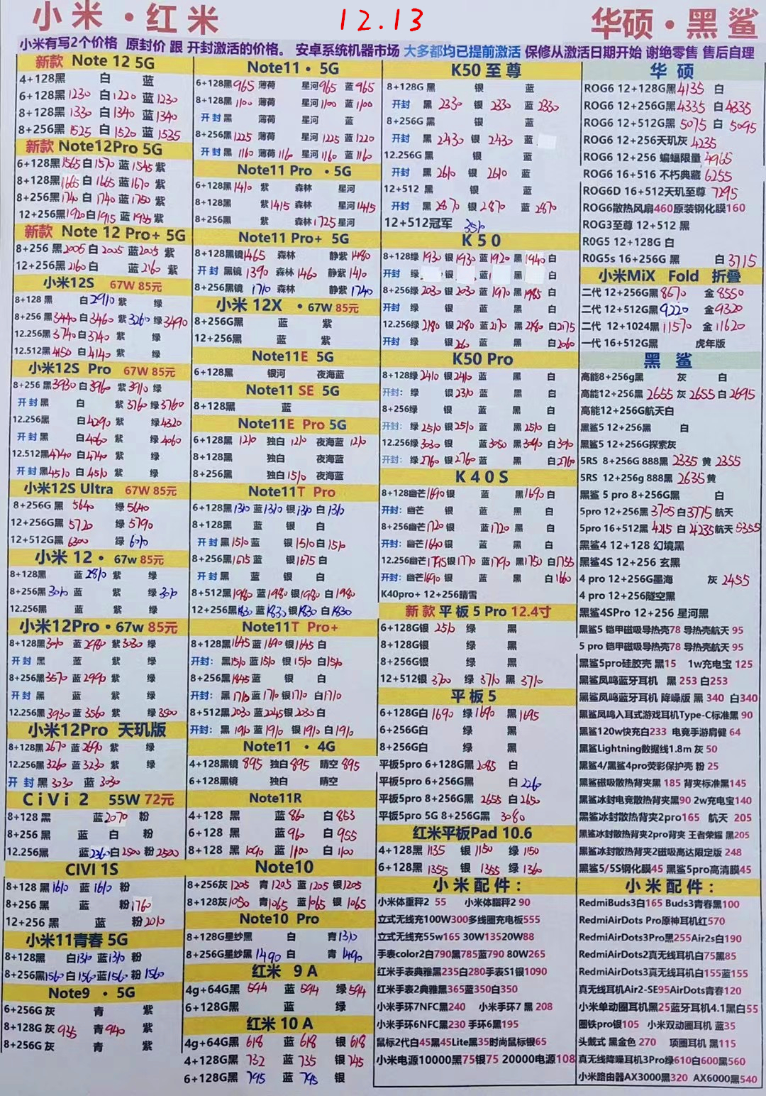 2020.11.21华强北手机批发报价表,iphone12promax华强北报价单