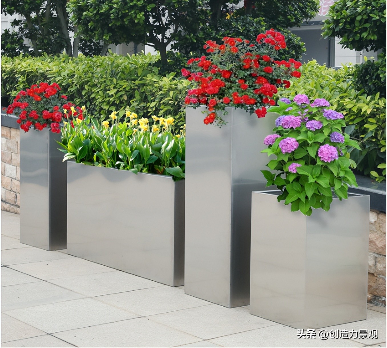 花箱小庭院景观设计,庭院花箱设计款式大全