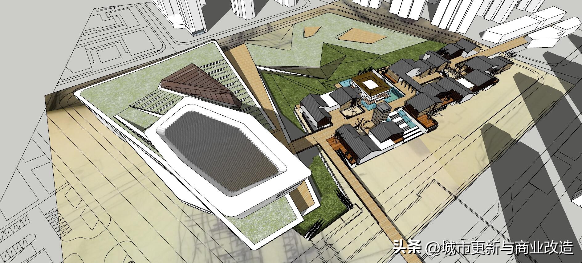 远洋·天津宜兴埠项目4A地块商业老街邻里中心设计方案SU模型图集