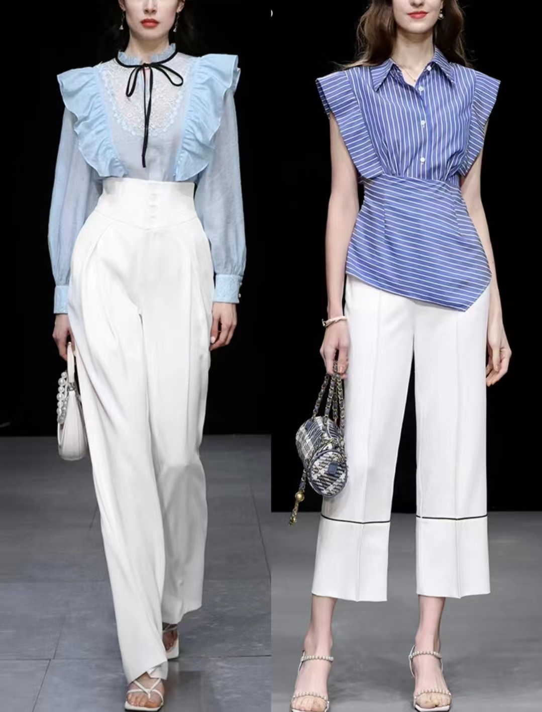 白裤子配什么颜色的上衣好看,白裤子配什么上衣好看夏季女