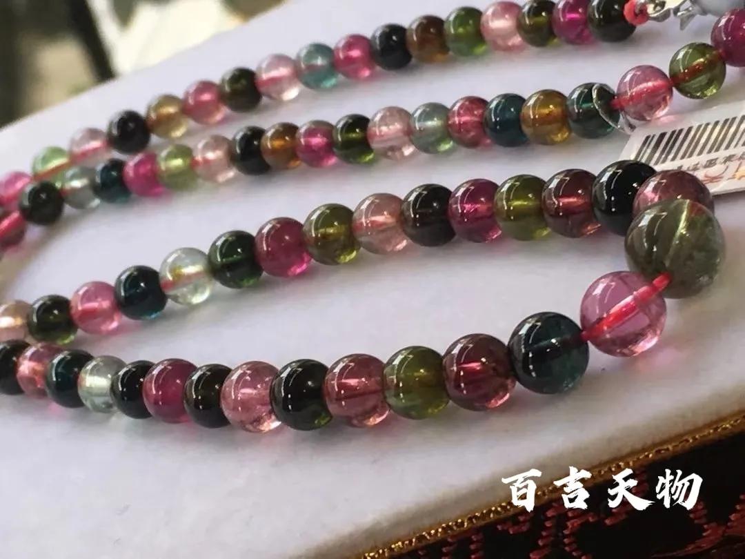 彩银绿碧玺项链,绿碧玺珠子项链搭配