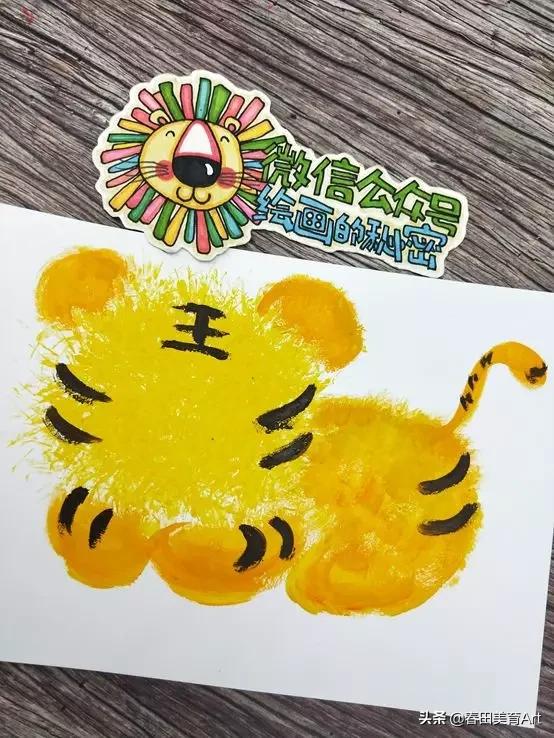 少儿国画老虎的画法,小老虎美术教程