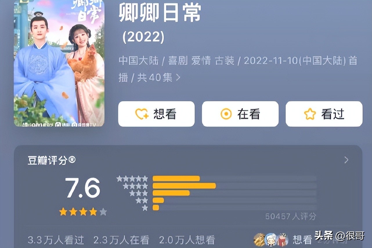 田曦薇凭借《卿卿日常》出圈,不仅七天涨粉45万,演技也备受好评