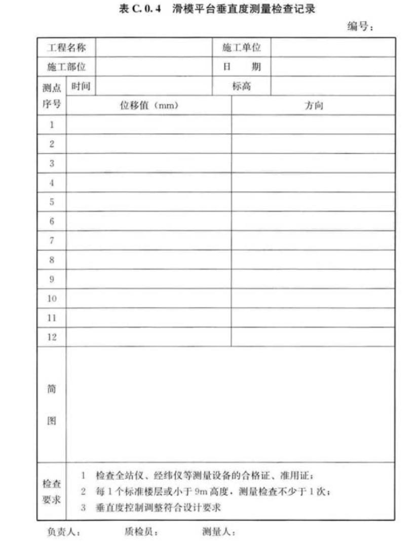 滑动模板施工技术规范,国家标准滑动模板