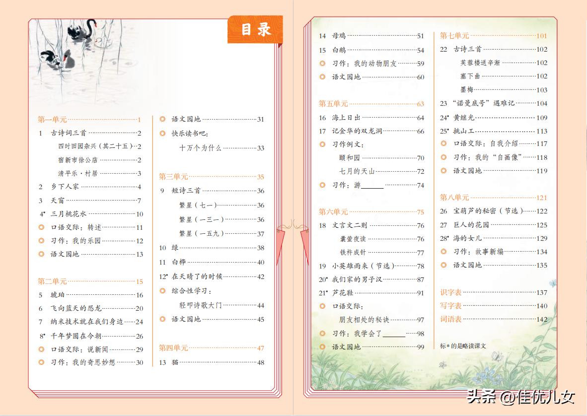 2020春部编版四年级下册语文课本,2023最新语文书四年级下册电子版