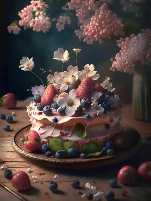 艺术蛋糕壁纸图片大全,蛋糕鲜花壁纸