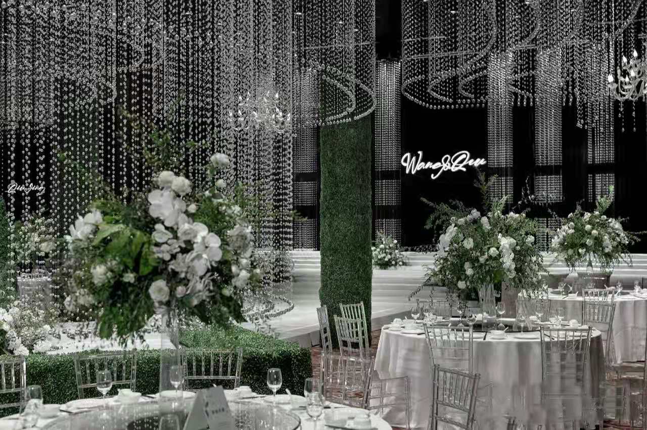 自由的法式蓝清新的主题婚礼设计,全世界独一无二专属高级水晶婚礼