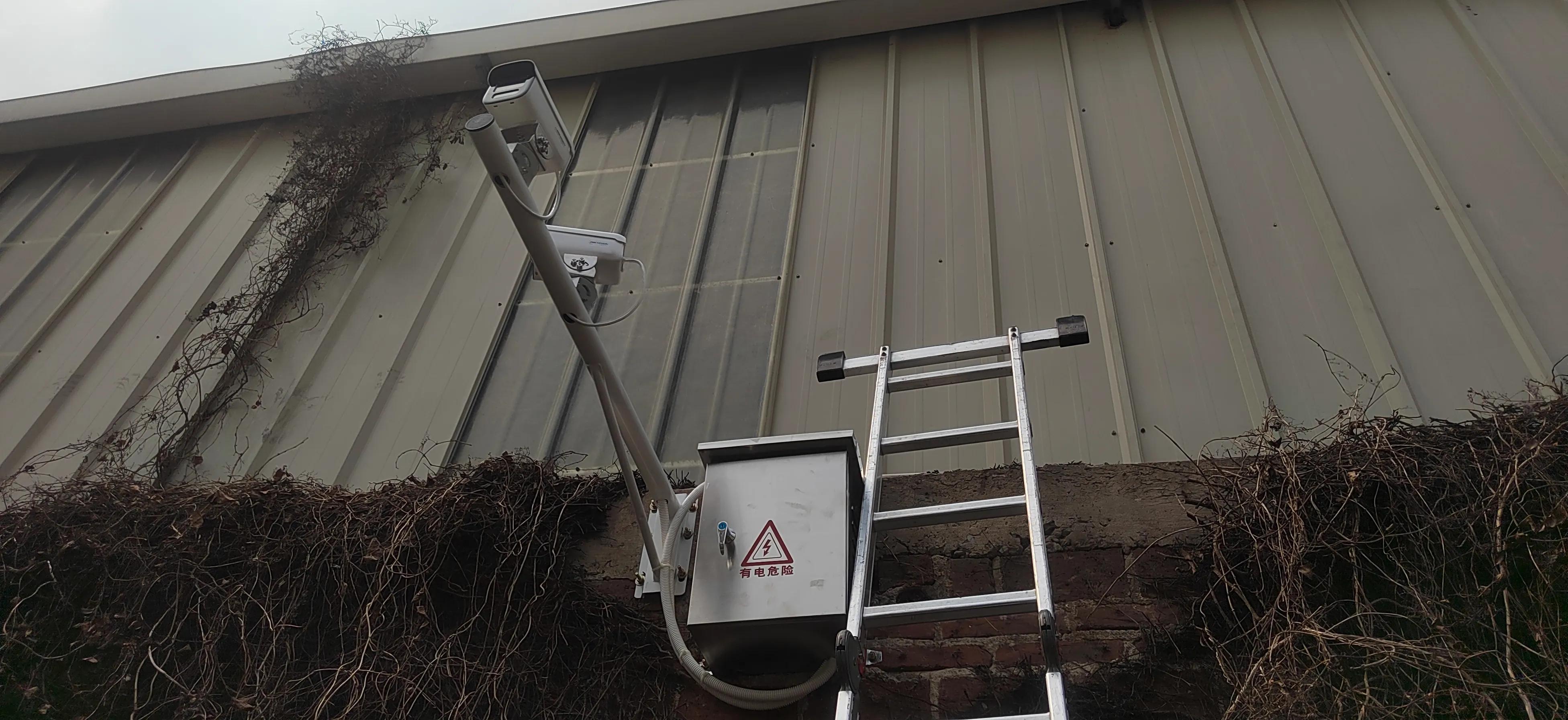 庭院监控摄像头安装教程,围墙上的监控摄像头怎么接