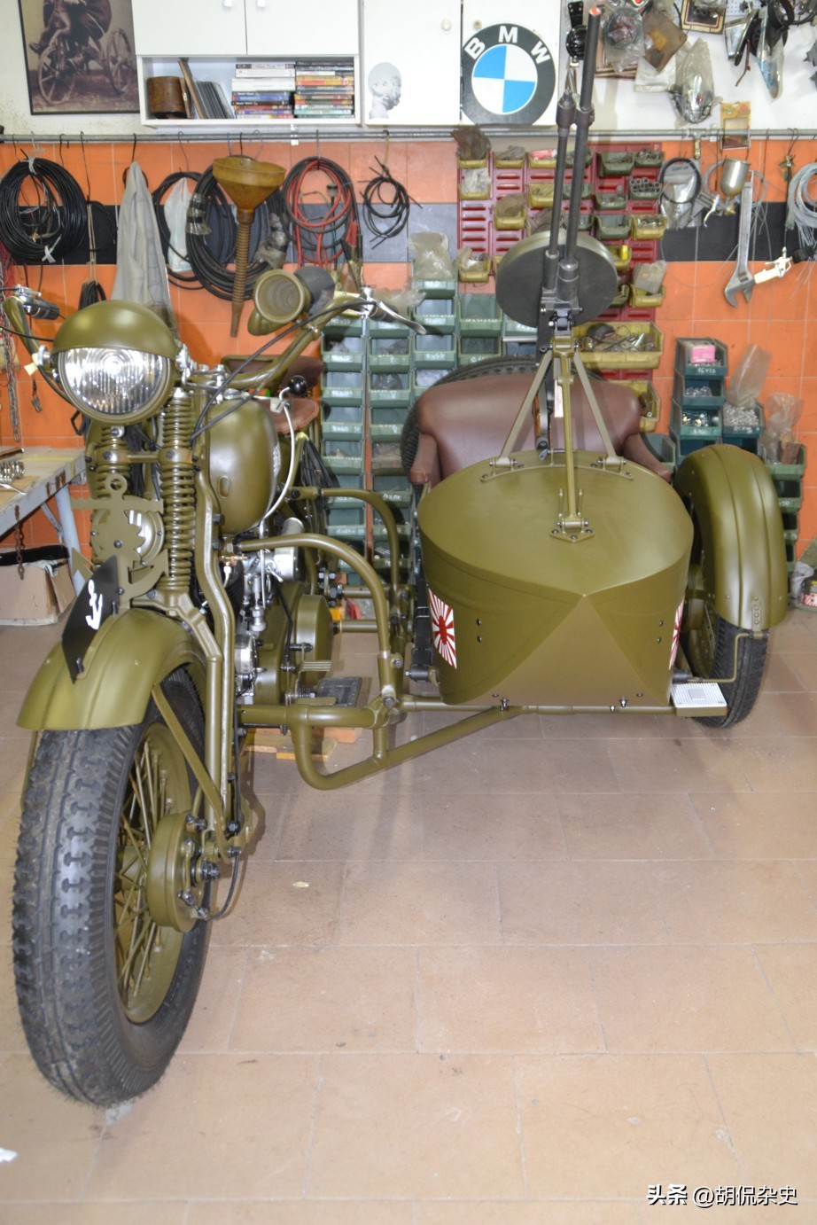 95式军用摩托,日军挂式摩托车