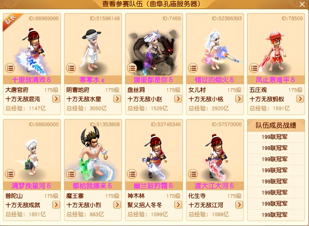 梦幻西游201武神坛16强名单,梦幻西游201联武神坛沂水雪山装备