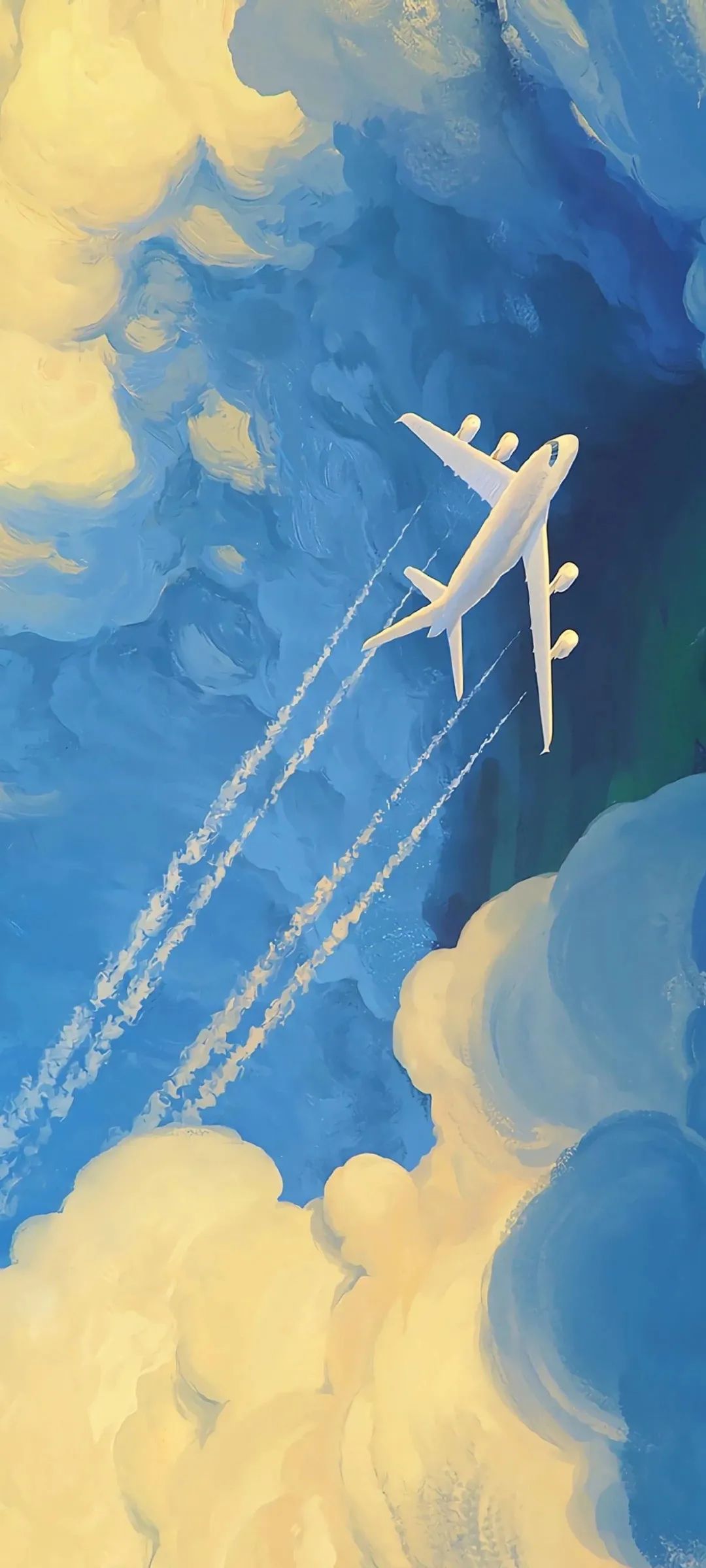 简单好看的水彩笔壁纸,好看清新的蓝色壁纸