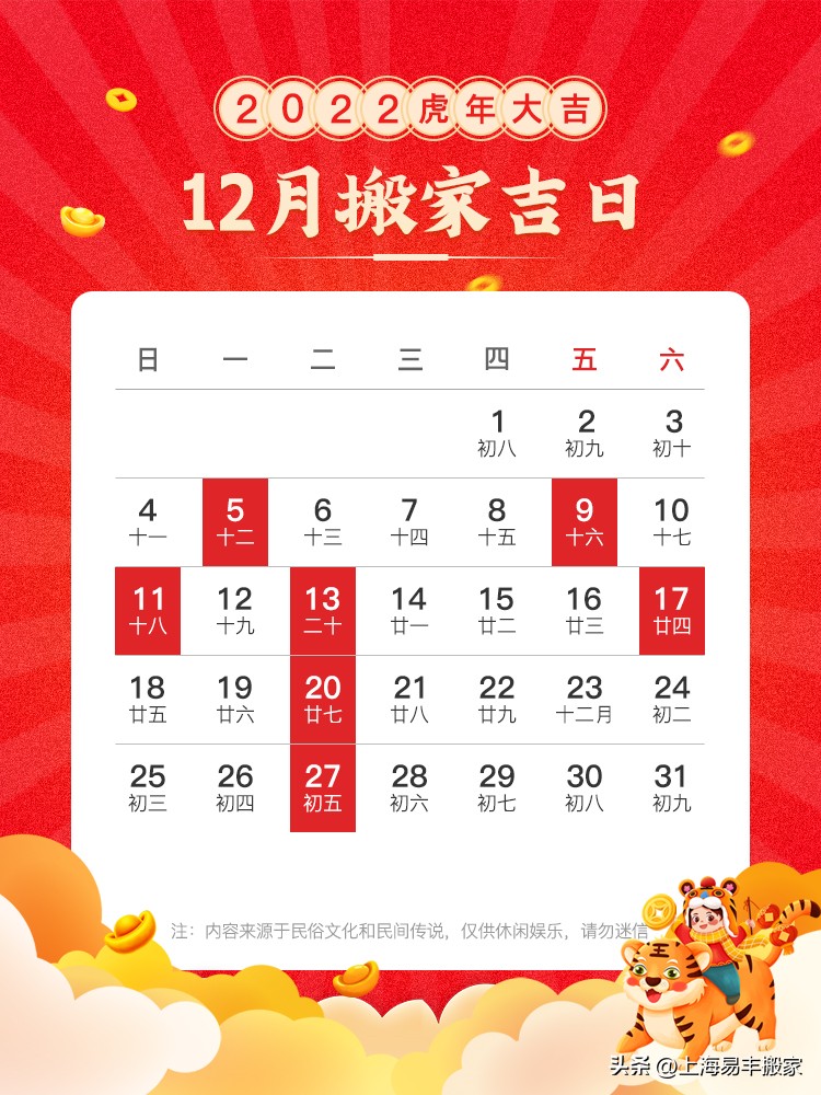 12月份搬家吉日一览表2023,12月份搬家的吉日良辰