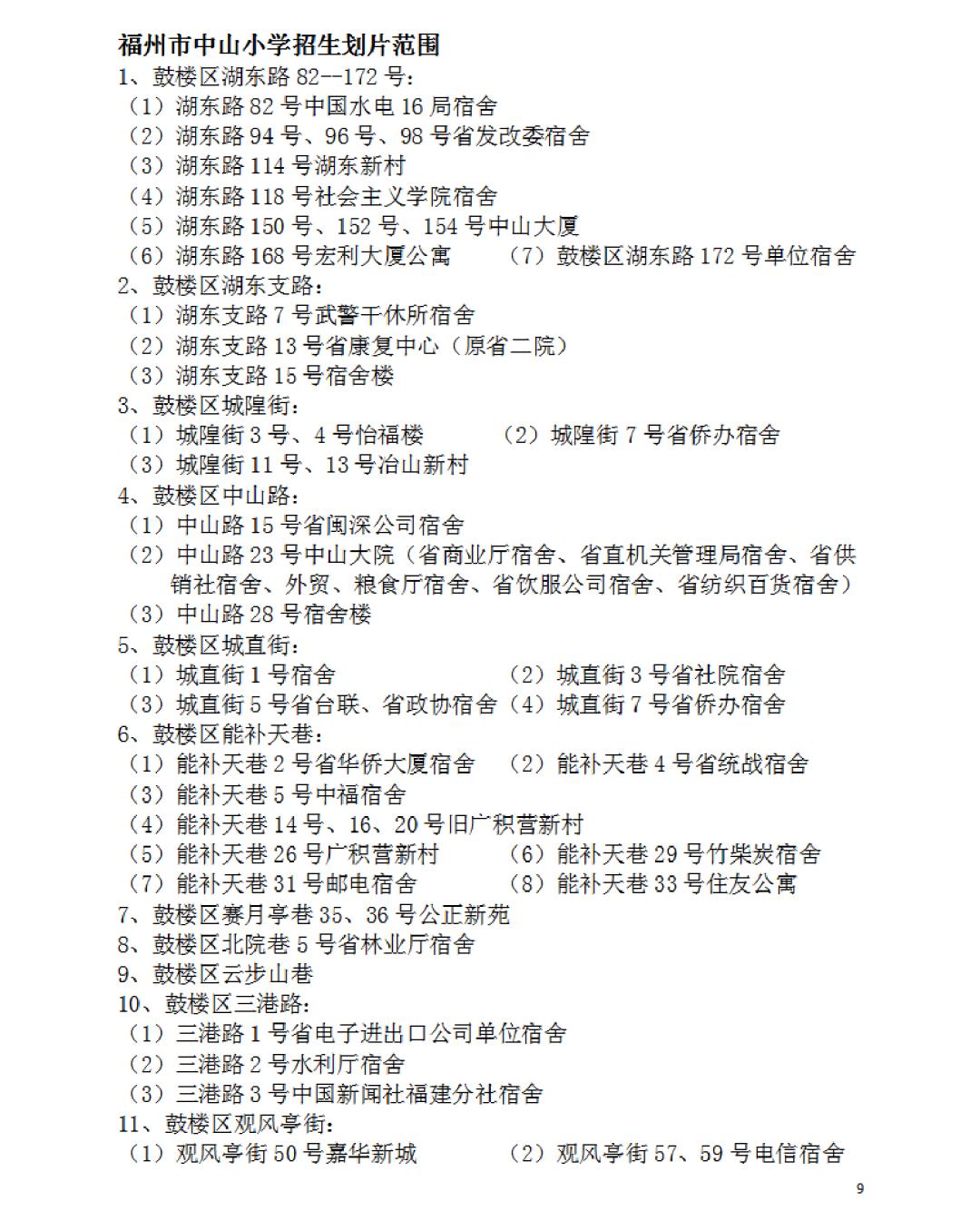 2023年福州市鼓楼区小学划片政策,福州最新鼓楼区小学划片范围