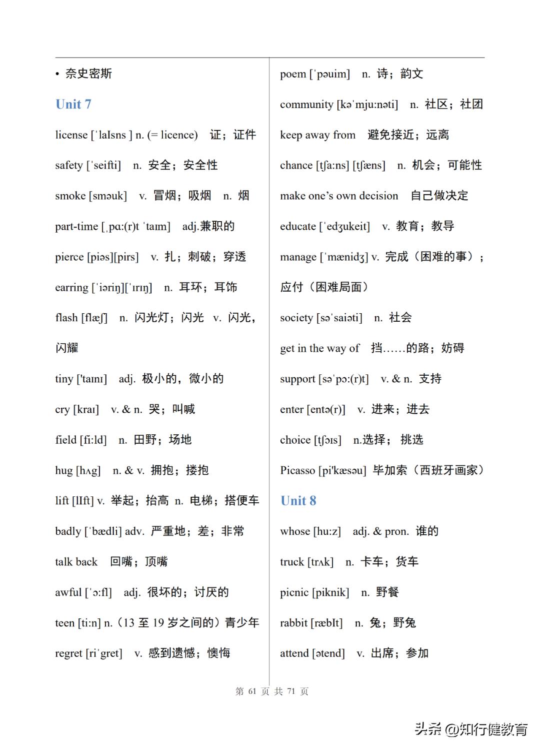 初中英语单词表人教版全套八年级,初三英语单词表全一册笔记