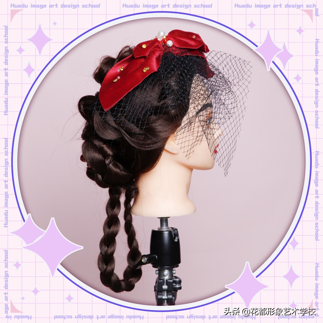 唯美学生编发教程,学化妆学美甲来花都