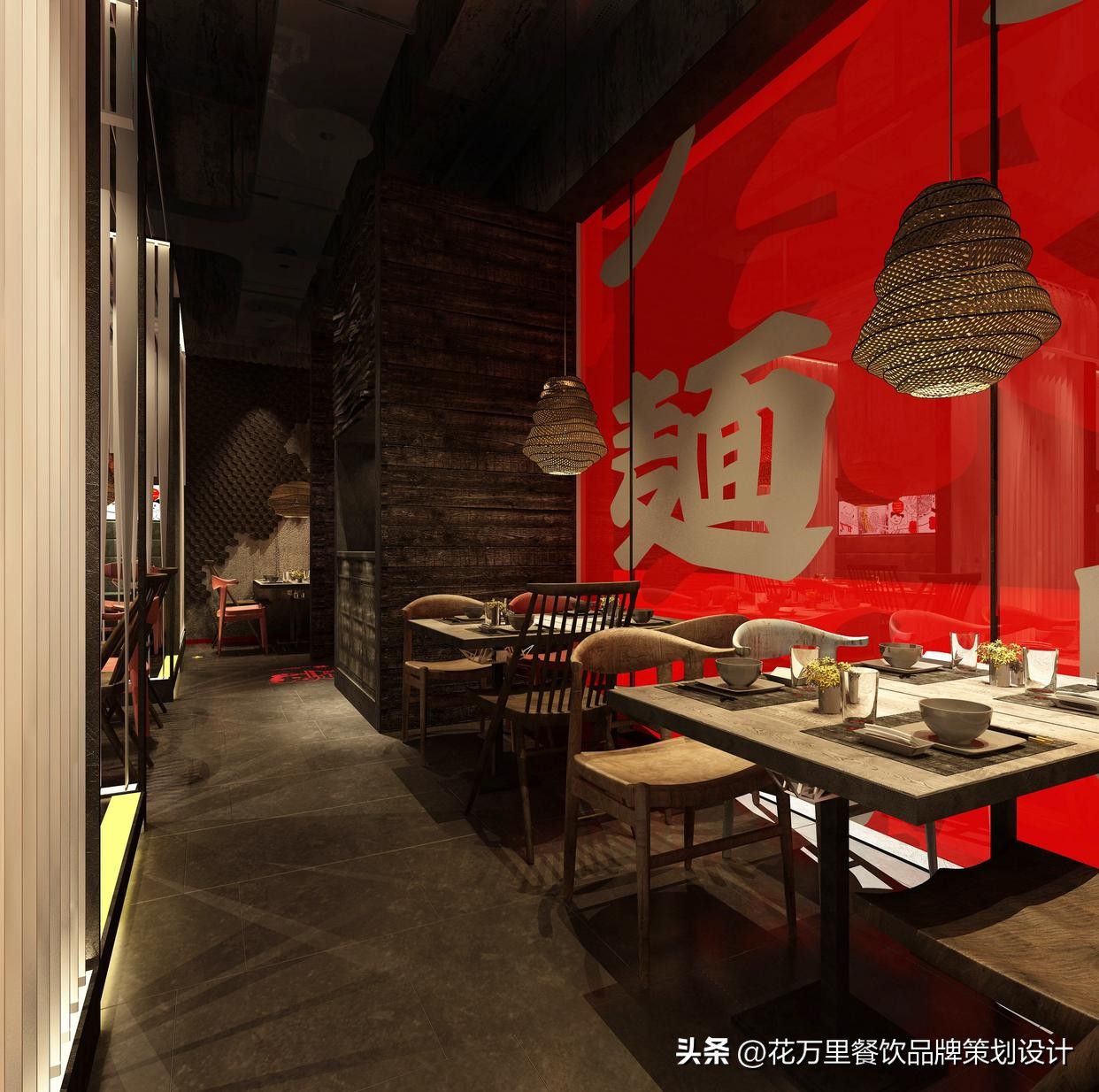 面馆店铺装修方案,60平米门面开面馆装修费用