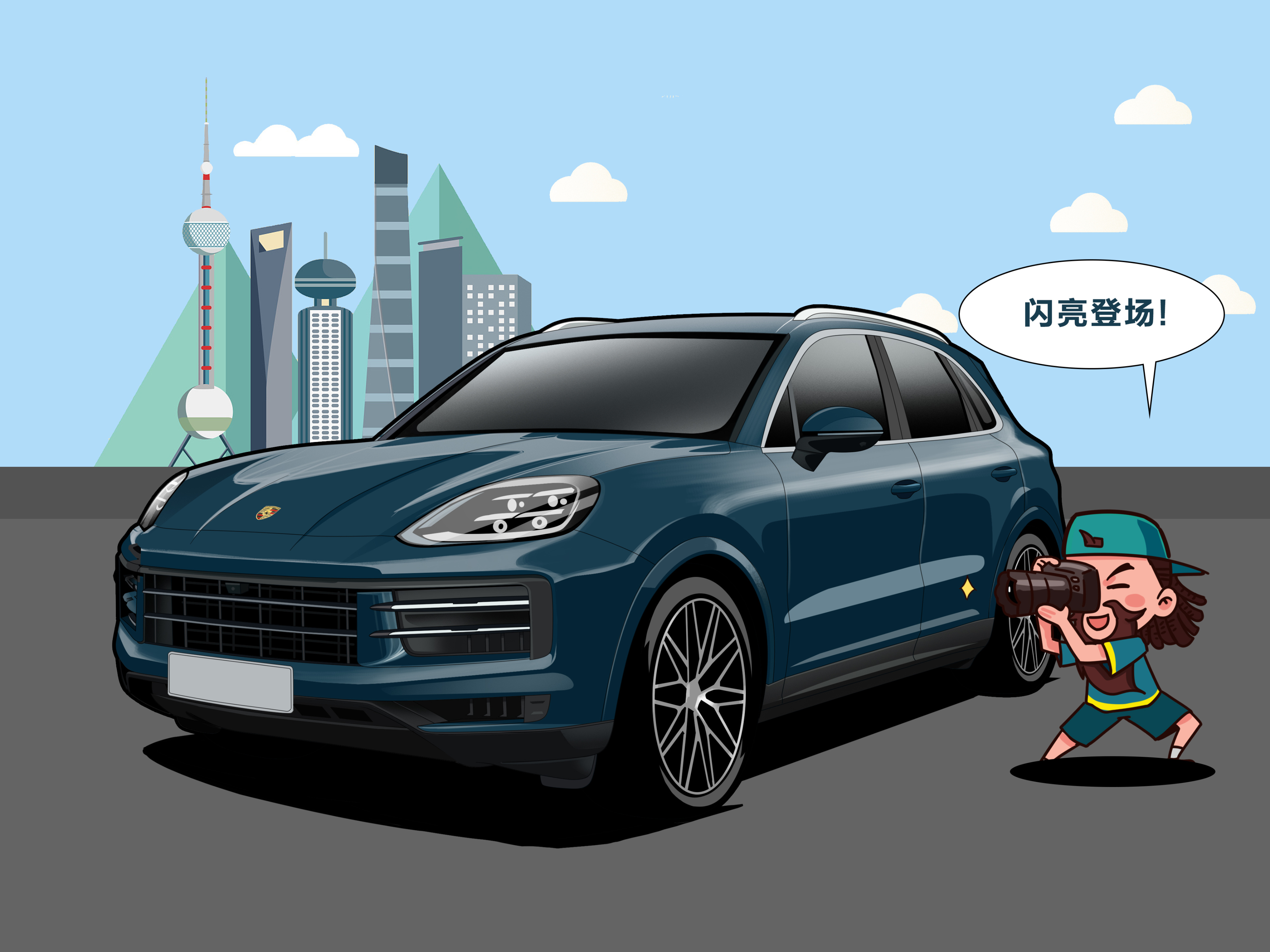 关关驾日|漫画日记卡宴也换三联屏了！新款内饰超级帅