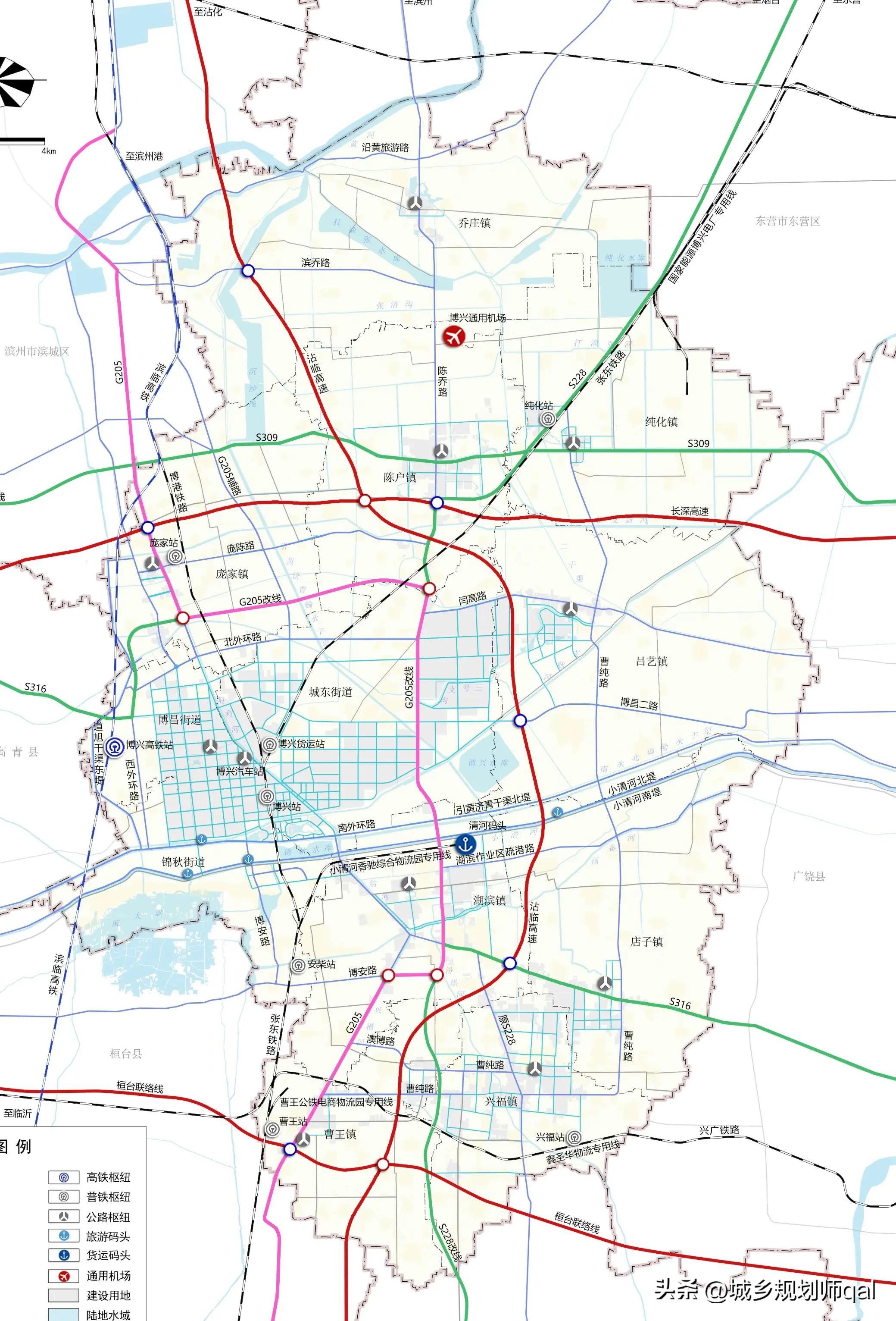滨州市最新国土空间总体规划,博兴县县城总体规划图