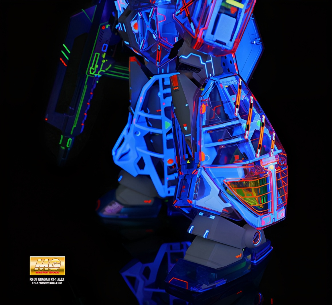 高达模型彩透荧光渗线教程,高达模型消光保护漆教程