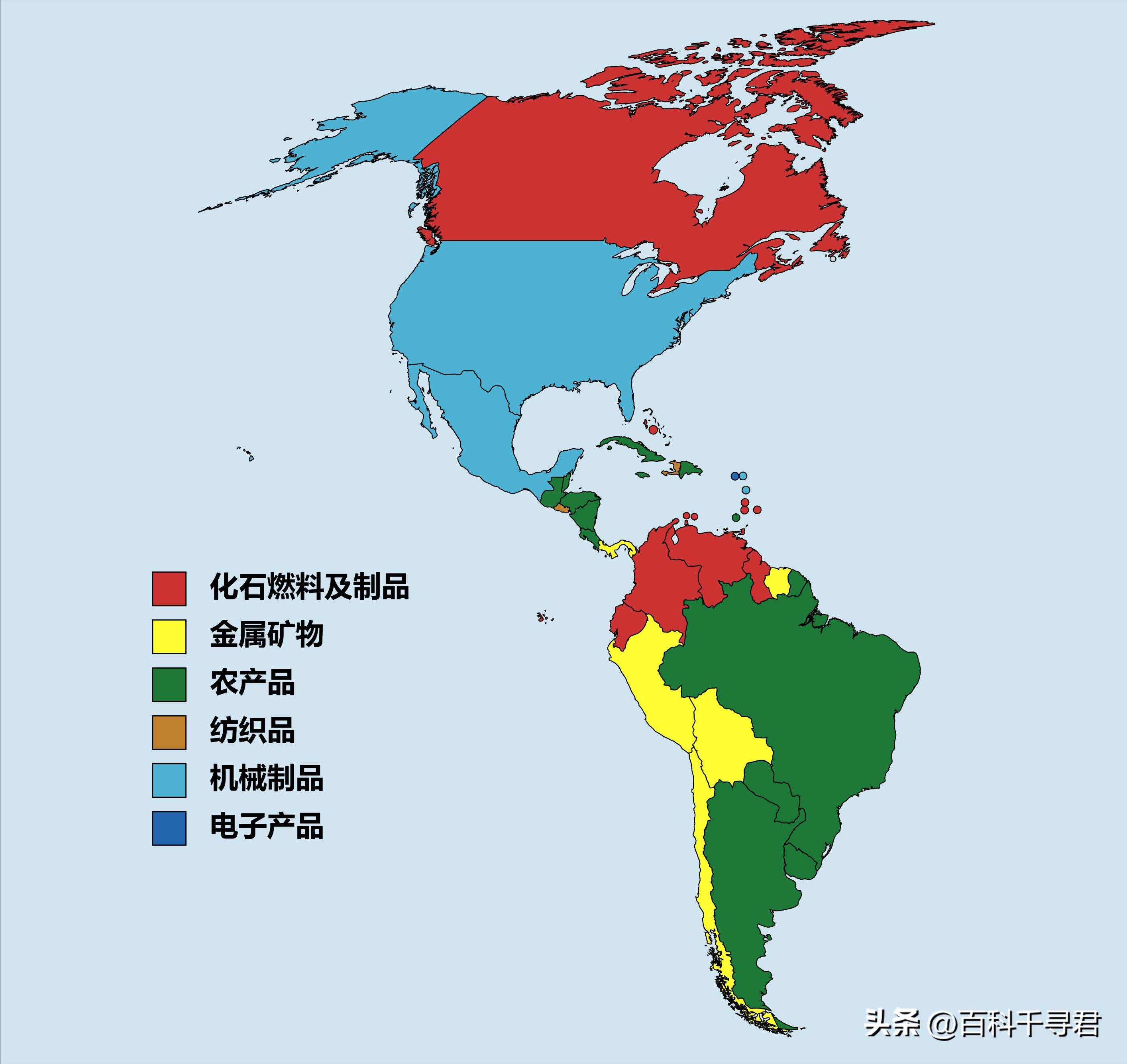 各国主要出口的商品是啥？非洲南美是初级产品，欧洲东亚是工业品
