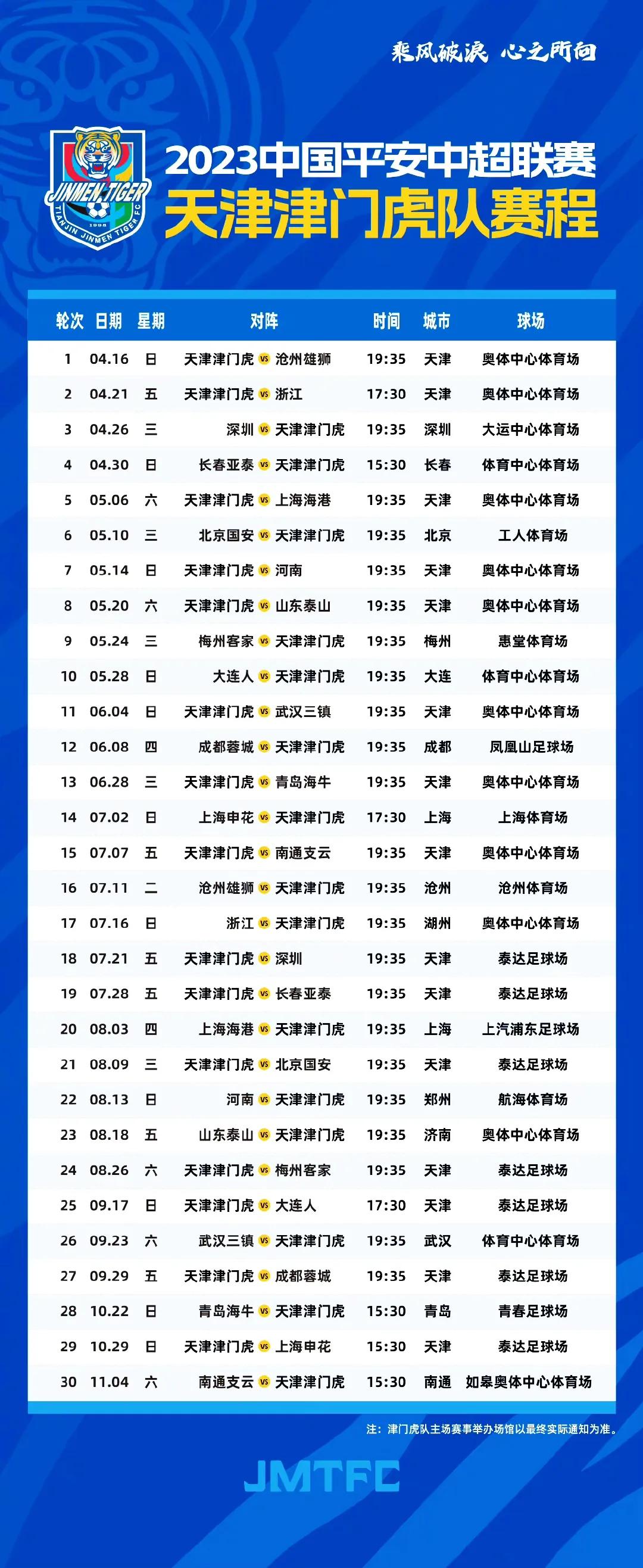 中超联赛16支球队大名单,2023年中超各支球队赛程