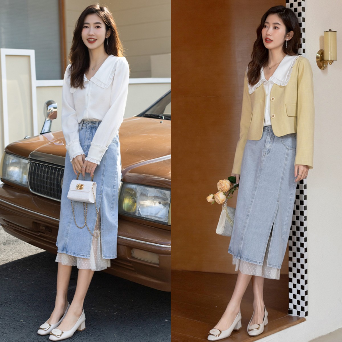 40岁穿衣搭配宽松牛仔裤女时尚,裙子裤子开春优雅时髦减龄好看