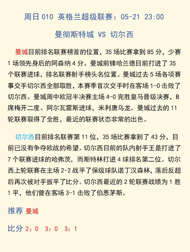 5月21日曼城vs切尔西比赛结果分析,曼彻斯特城最近比赛