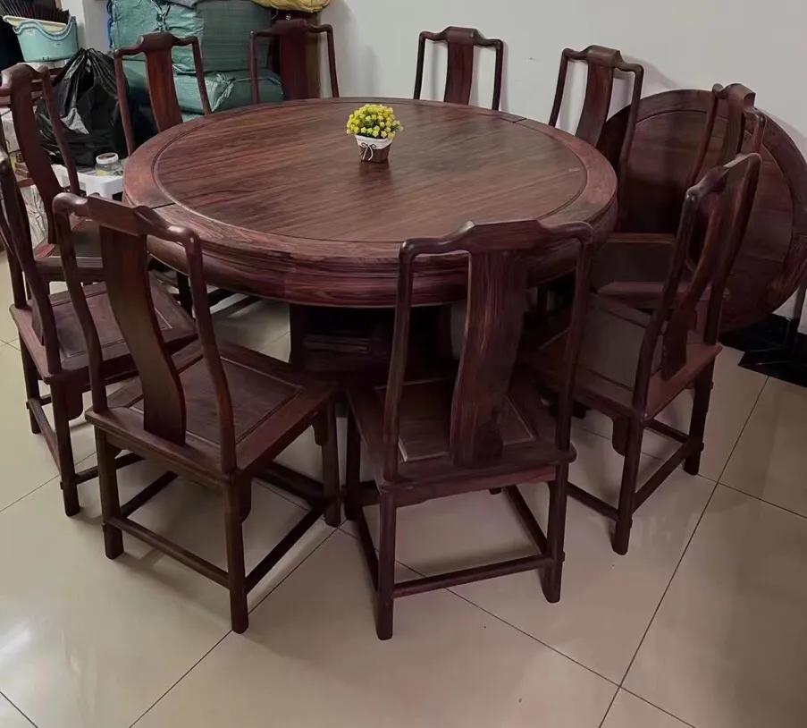 佛山白酸枝餐桌价格行情,1.5米大红酸枝老料长餐桌及价格