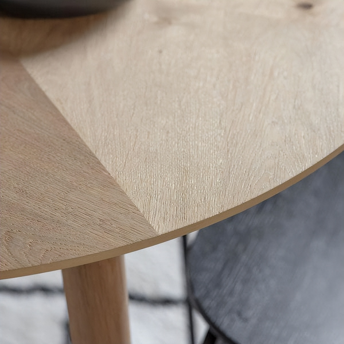 北欧风茶几电视柜胡桃木色,橡木餐边桌客厅