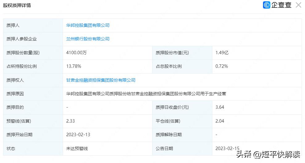 兰州华邦集团,华邦股份被冻结意味着什么