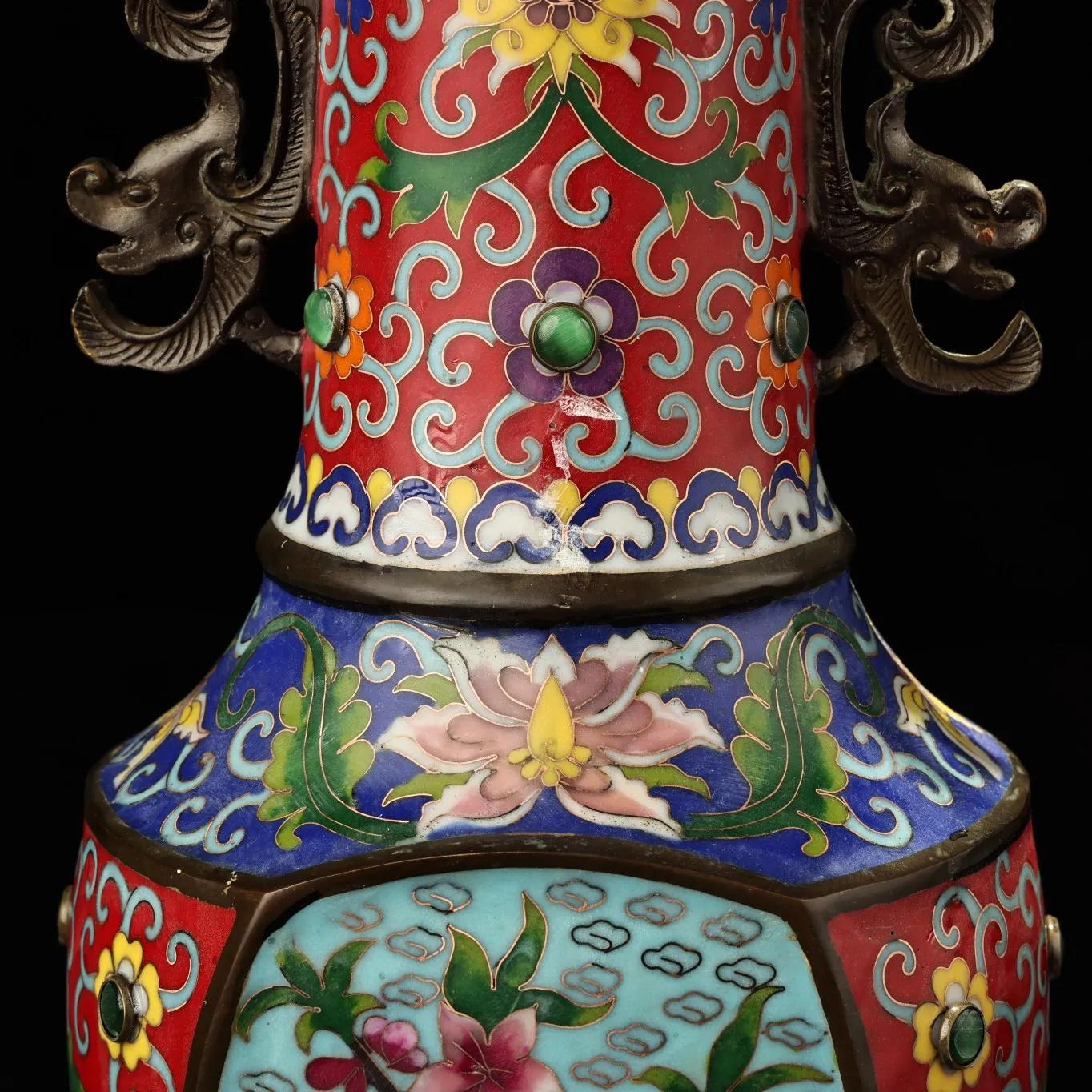 民国景泰蓝掐丝珐琅花瓶图片,景泰蓝掐丝珐琅花瓶真品估价