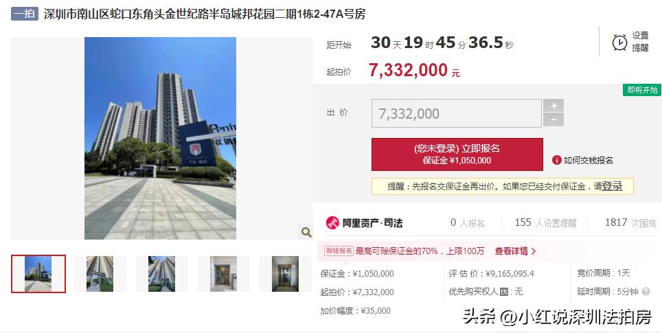 深圳半岛城邦法拍房,深圳南山区半岛城邦法拍房拍卖