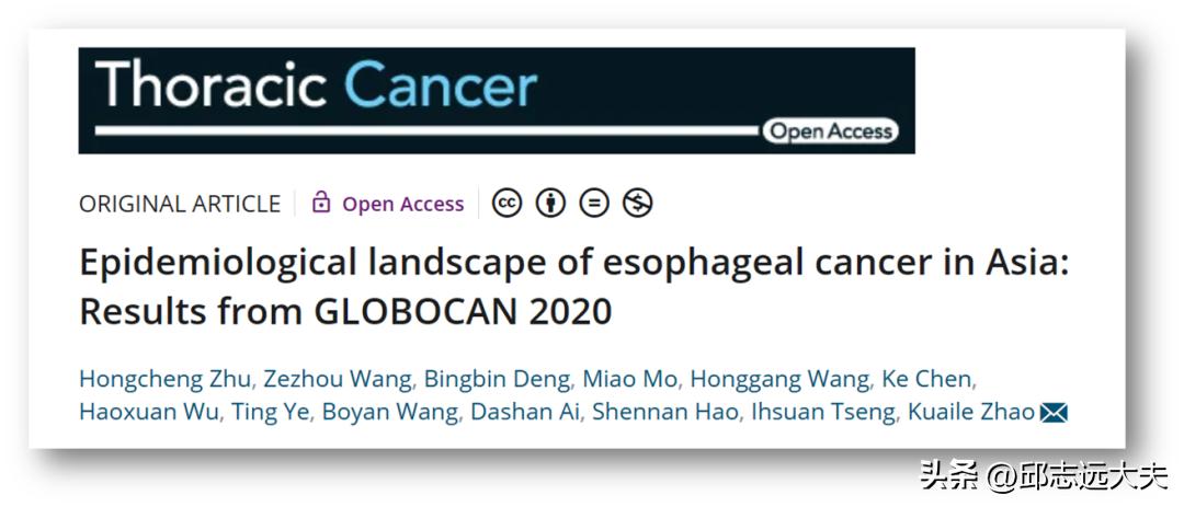 ThoracicCancer|亚洲食管癌流行病学地图